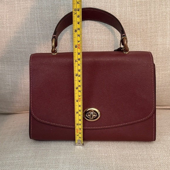 Burgundy Coach Tilly Top Handle Leather Satchel F76618 - Picture 11 of 12
